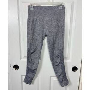 Fabletics Women's Gray Seamless High Waisted Mesh Cutout Compression Leggings M